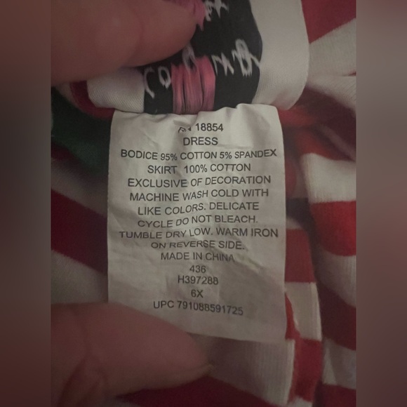 Heirlooms By Polly Flinders Girls Striped Christmas Dress & Scarf Size M 5/6 - Picture 5 of 12